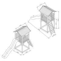 Beach Tower Spielturm Braun/weiß - Graue Rutsche