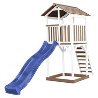 Beach Tower Spielturm Braun/weiß - Blaue Rutsche