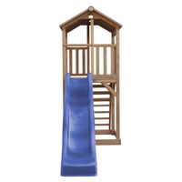 Beach Tower Spielturm Braun - Blaue Rutsche