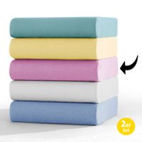 Premium Jersey Spannbetttuch, 2er Set, 180-200x200 cm, pink