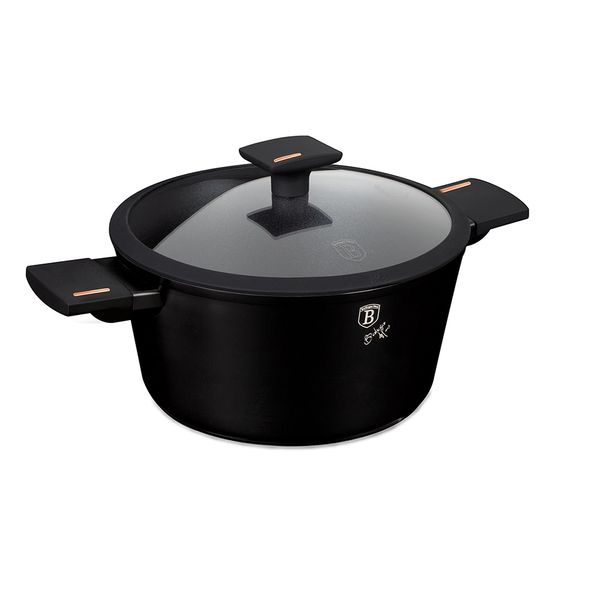 BH/7086 Monaco Collection Kasserolle in Schwarz mit Deckel Topf Durchmesser 20 cm