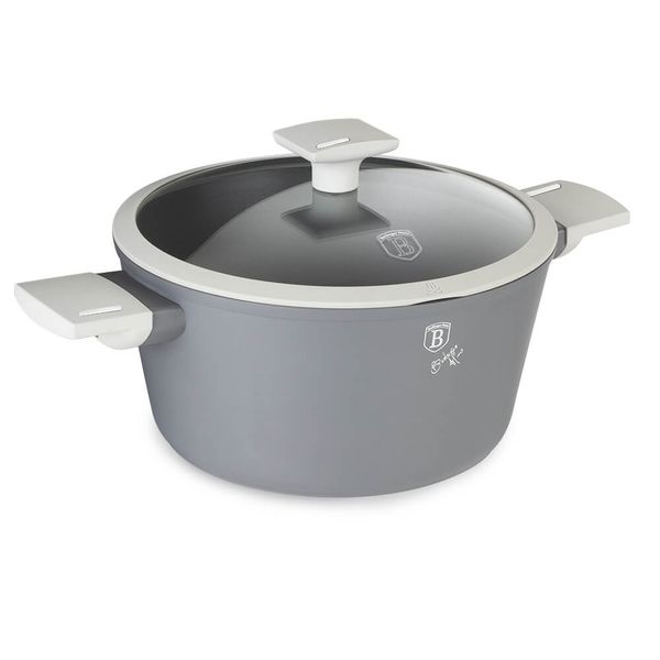 BH/7066 Aspen Collection Kasserolle in Grau mit Deckel Topf Durchmesser 20 cm