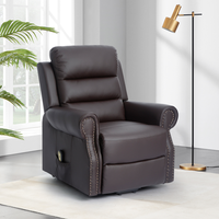 Elektrisch verstellbarer Relaxsessel, ca. 89 cm x 88 cm x 103,5 cm - Dunkelbraun in Lederoptik