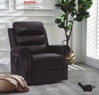Elektrisch verstellbarer Relaxsessel - ca. 89 cm x 88 cm x 103,5 cm - Schwarz in Lederoptik