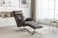 Happy Home elektrisch verstellbarer Relaxsessel mit Hocker HWP51-GRA grau
