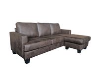 \nEcksofa in Vintage Optik - Dunkelbraun