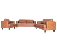 Happy Home  3-2-1 Sofaset 3tlg. hellbraun Lederoptik 