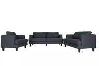 Sofa-Set mit hochwertigem Polster und stabilem Gestell, ca. 194 x 78 x 84 cm (3-Sitzer) – Dunkelgrau