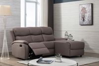 Ecksofa mit Relaxfunktion - Braun 