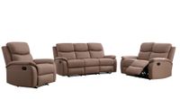 Polstergarnitur 3-tlg. mit 5 Relaxfunktionen, ca. 193 x 91 x 96 cm – Braun