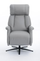 Relaxsessel mit Liegefunktion Lederoptik & schwarze Füße, ca. 75 x 83 x 115 cm - Hellgrau