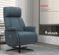 Relaxsessel mit Liegefunktion Lederoptik & schwarze Füße, ca. 75 x 83 x 115 cm - Hellgrau