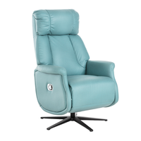 Verstellbarer Fernsehsessel mit Dreh- und Relaxfunktion, ca. 75 x 83 x 115 cm - Hellblau