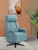 Verstellbarer Fernsehsessel mit Dreh- und Relaxfunktion, ca. 75 x 83 x 115 cm - Hellblau