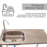 Waschtisch aus Edelstahl, Gartenspüle