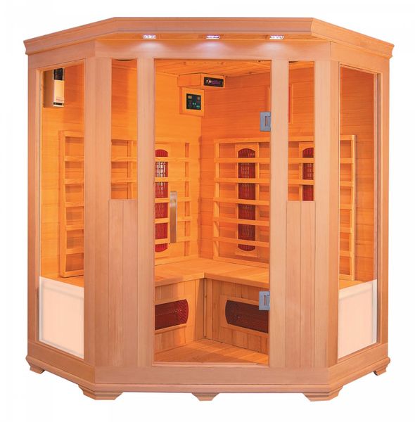 Infrarotkabine 150x150x60x120x60 cm aus Hemlock Holz
