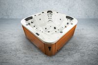 Outdoor-Whirlpool 215x215 cm für 5 Personen mit 53 Massagedüsen Heizung und Thermoabdeckung