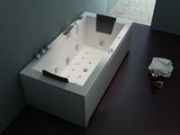 Whirlpool 182x90cm Reinigungsprogramm & Lichttherapie Wasserfall Bluetooth-fähiges Soundsystem