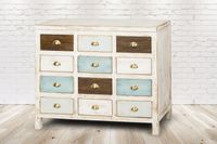 Kommode 110x43x90 cm im Vintage Style aus Vollholz handgefertigt Kieferholz standsicher und stabil