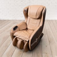 Massage-Sessel 118x76x76 cm 6 Massagearten, Bluetooth, PU-Leder beige