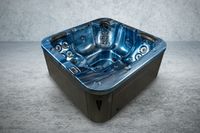 Outdoor-Whirlpool 215x215 cm 5 Personen, 53 Düsen, Licht, Heizung, UV-Reinigung