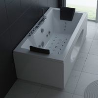 Whirlpool 180x90 cm Heizung Reinigungsprogramm & Lichttherapie Wasserfall Bluetooth-fähiges Soundsystem