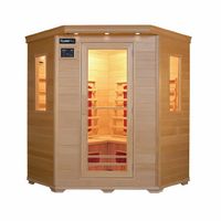 Infrarotkabine 150x150x60x120x60 cm aus kanadischem Hemlock-Holz Bluetooth-Soundsystem Lichttherapie in 4 Farben digitale Steuerung