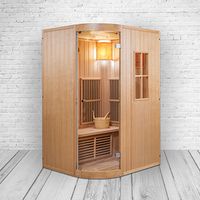 Infrarotsauna 125x110x190 cm für 2 Personen kombiniert mit Saunaofen aus kanadischem Hemlockholz energiesparend Saunasteine