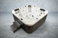 American Whirlpool 215x215 cm 5 Personen Massage, Wasserfall, Filtersystem