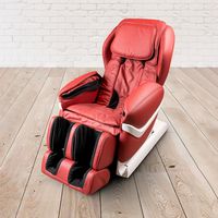 Massage-Sessel 118x76x76 cm 6 Massagearten, PU-Leder rot, energiesparend
