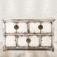 Kommode 170x43x104 cm Vintage Vollholz Kiefer handgefertigt stabil und stilvoll