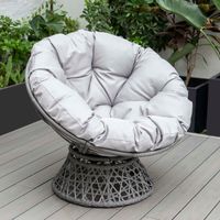 Lounge Sessel 92x80x80,5 cm Rattan, drehbar, pflegeleicht, verstellbare Füße grau