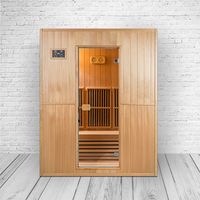 Infrarotsauna 120x160x200 cm für 4 Personen Saunaofen aus kanadisches Hemlock-Tannenholz energiesparend Schöpfkelle Saunasteine