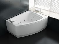 Whirlpool 180x140 cm modernes Design, Wasserfall, Bluetooth, Licht, Reinigung