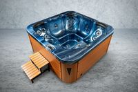 Outdoor-Whirlpool 215x215 cm 5 Personen, 53 Düsen, Licht, Heizung, UV-Reinigung