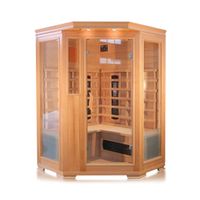 Infrarotkabine 120x120x190 cm aus kanadischem Hemlock-Holz Bluetooth-Soundsystem Timer Lichttherapie in 4 Farben digitale Steuerung