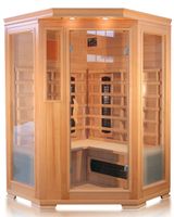 Infrarotkabine 120x120x190 cm aus kanadischem Hemlock-Holz Bluetooth-Soundsystem Timer Lichttherapie in 4 Farben digitale Steuerung