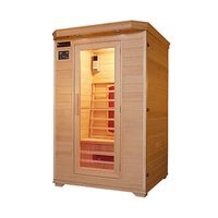 Infrarotkabine 120x105x190 cm aus Pacific-Coast-Hemlock-Holz Bluetooth-Soundsystem Timer Lichttherapie in 4 Farben digitale Steuerung