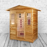 Infrarotkabine 153x125x210 cm aus kanadischem Hemlock-Holz Bluetooth-Soundsystem Timer Lichttherapie in 4 Farben digitale Steuerung