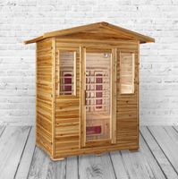 Infrarotkabine 153x125x210 cm aus kanadischem Hemlock-Holz Bluetooth-Soundsystem Timer Lichttherapie in 4 Farben digitale Steuerung