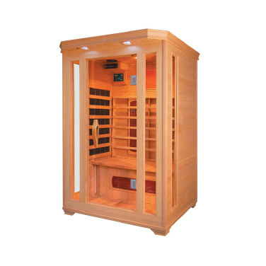 Infrarotkabine 120x105x190 cm aus kanadischem Hemlock-Holz Bluetooth-Soundsystem Timer Lichttherapie in 4 Farben digitale Steuerung