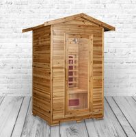 Infrarotkabine 120x120x210 cm aus kanadischem Hemlock-Holz Bluetooth-Soundsystem Timer Lichttherapie in 4 Farben digitale Steuerung