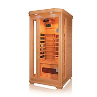 Infrarotkabine 90x90x190 cm aus Pacific Coast Hemlock-Holz Bluetooth-Soundsystem Timer Lichttherapie in 4 Farben digitale Steuerung
