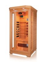 Infrarotkabine 90x90x190 cm aus Pacific Coast Hemlock-Holz Bluetooth-Soundsystem Timer Lichttherapie in 4 Farben digitale Steuerung