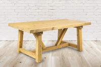 Rustikaler Massivholztisch 200x100 cm handgefertigt, Vintage, Landhausstil