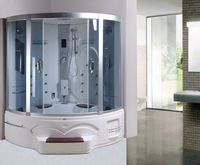 2in1 Whirlpool Dampfdusche 150x150x225 cm Alurahmen, Tropenbrause, Radio, Ozon