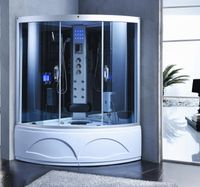 2in1 Dampfdusche Whirlpool 135x135 cm Alurahmen, Radio, Massage, Tropenbrause