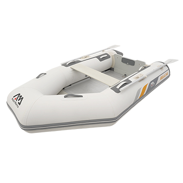 Aqua Marina Schlauchboot 4 Personen 296x153 cm mit Hochdruck-PVC-Gewebe Handpumpe Sitzbank Transporttasche Holzboden Paddel bis 10 PS Weiß