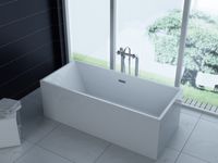 freistehende Luxus Acryl-Badewanne 170x80 cm elegant inkl. Siphon Überlaufschutz leicht zu pflegende Oberfläche extra starker Rahmen Weiß