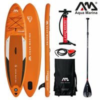 Aqua Marina All-Around SUP Board 330x81cm Reißverschlussrucksack Double Action-Pumpe LIQUID AIR Paddel Einschub-Mittelfinne Sicherheitsleine Orange